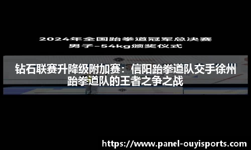 钻石联赛升降级附加赛：信阳跆拳道队交手徐州跆拳道队的王者之争之战